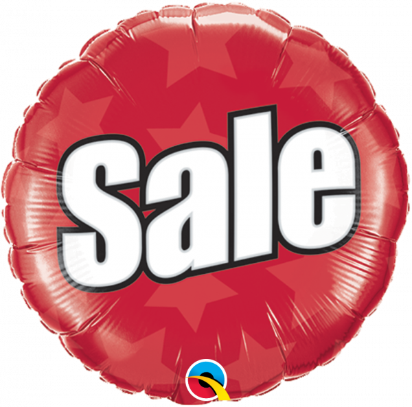 Folienballon Sale rund rot