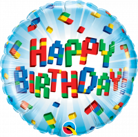 Folienballon Geburtstag Birthday Exploding Blocks