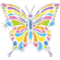 Folienballon Schmetterling pastell holographic