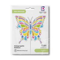 Folienballon Schmetterling pastell holographic