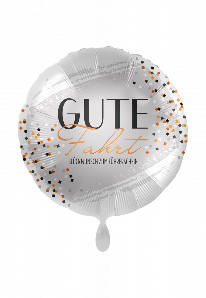 Folienballon Gute Fahrt Glitter