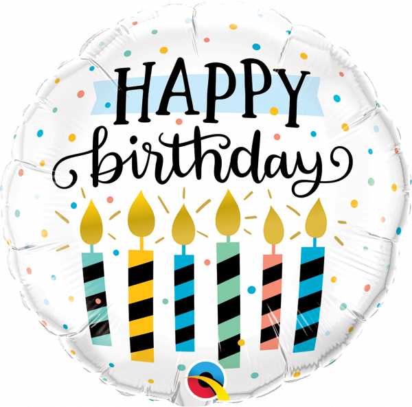 Folienballon Birthday Candles & Dots