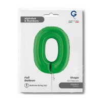 Folienballon Zahl 0 grün
