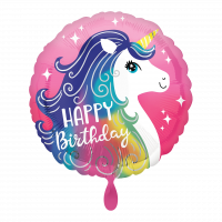 Folienballon Pink Unicorn Happy Birthday