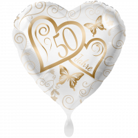Folienballon Herzen 50 Jahre groß