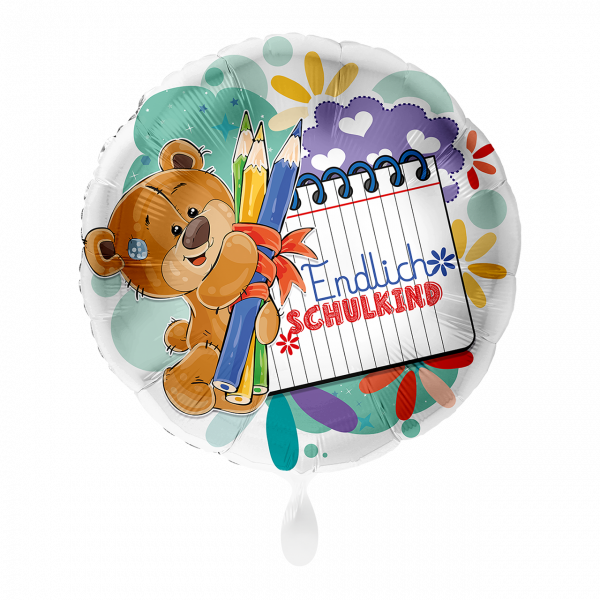 Folienballon Einschulung - Bär Endlich Schulkind