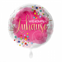Folienballon Willkommen Zuhause Konfetti