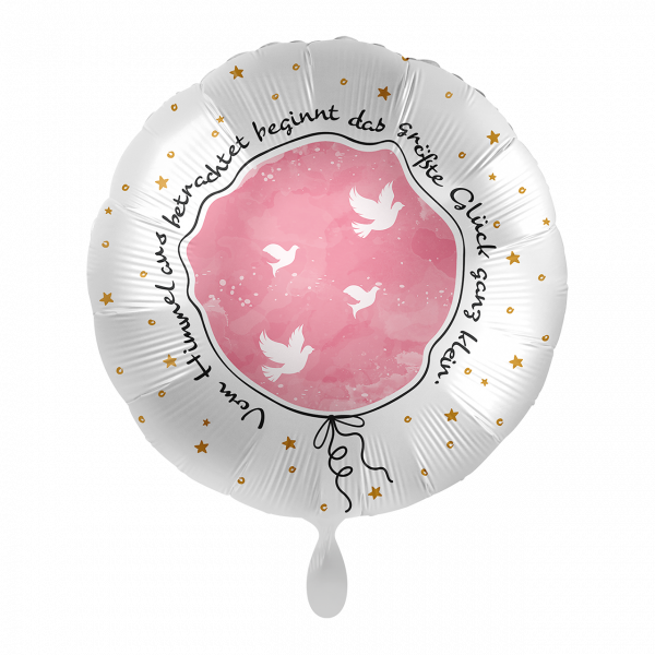 Folienballon Taufe - Kleines großes Glück Rosa