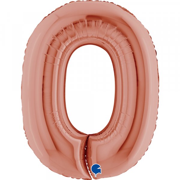 Folienballon Zahl 0 rose gold