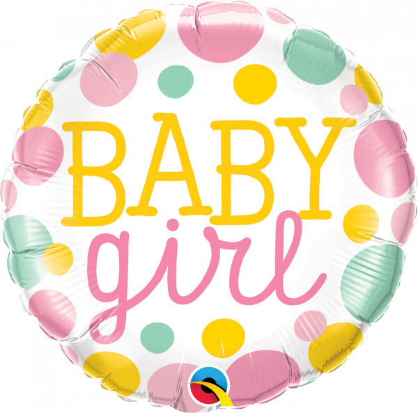 Folienballon Baby Girl Dots