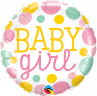 Folienballon Baby Girl Dots