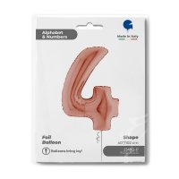 Folienballon Zahl 4 rose gold