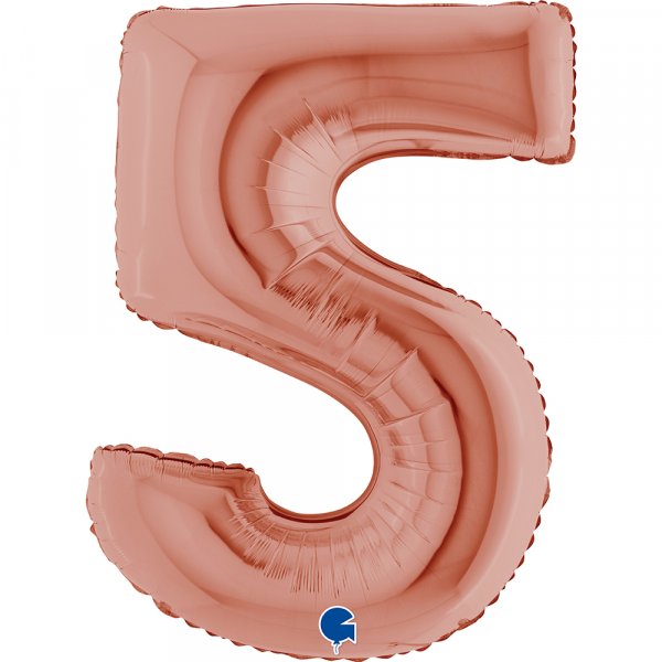 Folienballon Zahl 5 rose gold