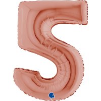 Folienballon Zahl 5 rose gold