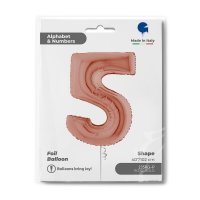 Folienballon Zahl 5 rose gold