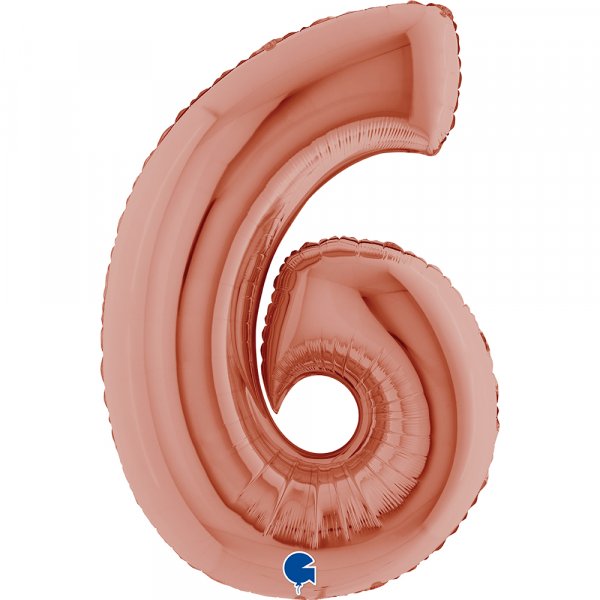 Folienballon Zahl 6 rose gold