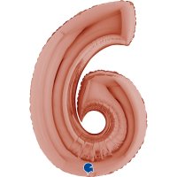 Folienballon Zahl 6 rose gold