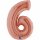 Folienballon Zahl 6 rose gold