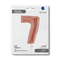 Folienballon Zahl 7 rose gold