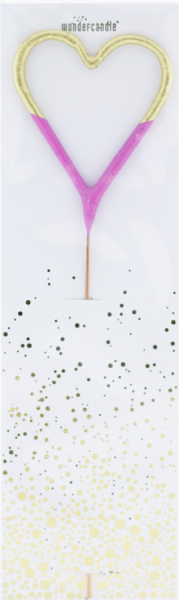 Wunderkerze Herz Bi-Color gold/pink