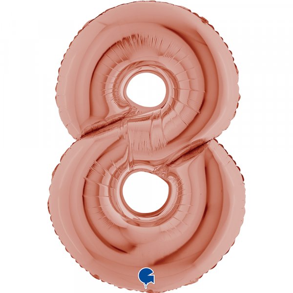 Folienballon Zahl 8 rose gold