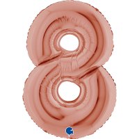 Folienballon Zahl 8 rose gold