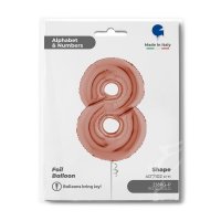 Folienballon Zahl 8 rose gold