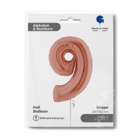 Folienballon Zahl 9 rose gold