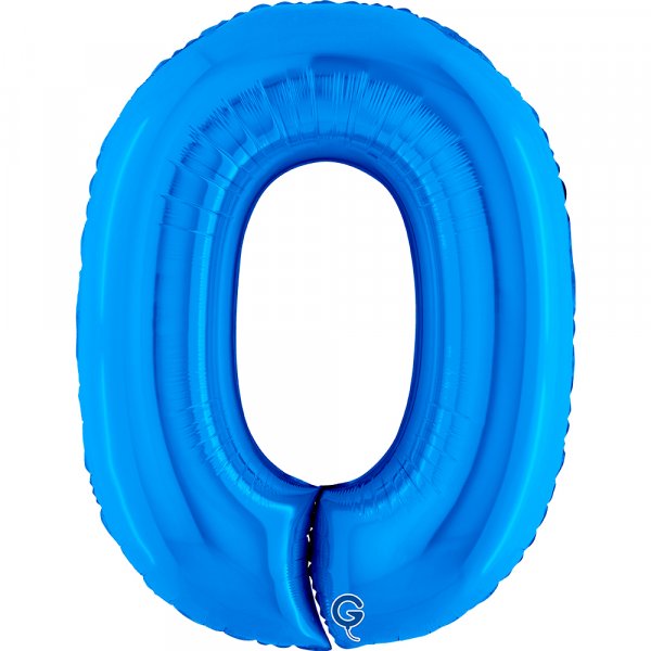 Folienballon Zahl 0 blau