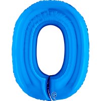 Folienballon Zahl 0 blau