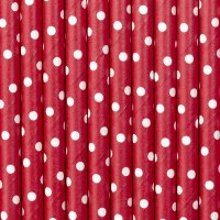 Trinkhalme rot mit weißen Punkten