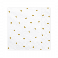 Servietten creme mit goldenen Herzen