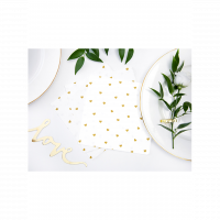 Servietten creme mit goldenen Herzen