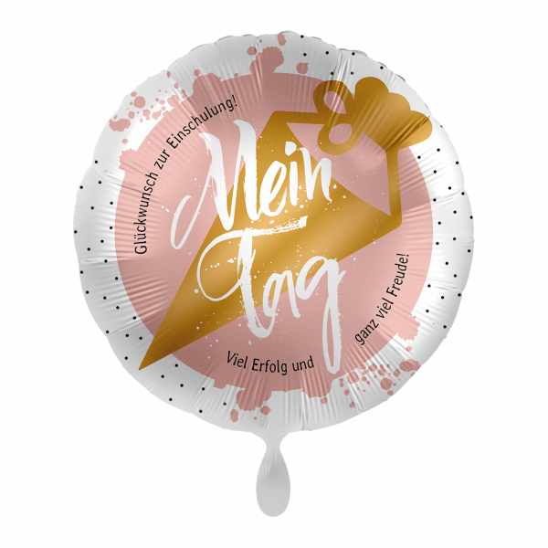 Folienballon Einschulung - Mein Tag Schultüte rosa