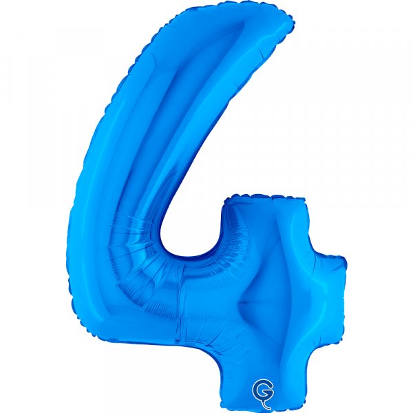 Folienballon Zahl 4 blau