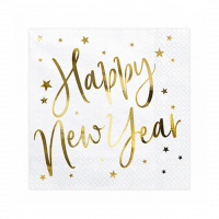 Servietten Happy New Year - weiß