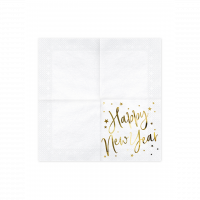 Servietten Happy New Year - weiß