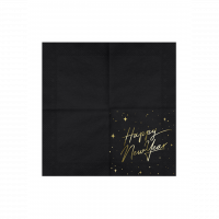 Servietten schwarz - Happy New Year
