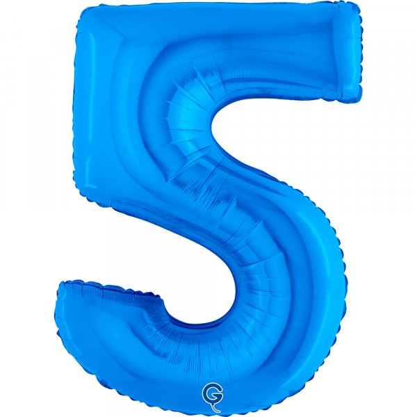 Folienballon Zahl 5 blau