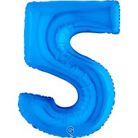 Folienballon Zahl 5 blau