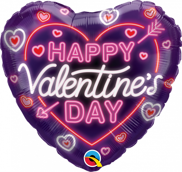 Folienballon Valentines Day Neon Glow