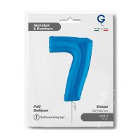 Folienballon Zahl 7 blau