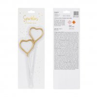 Wunderkerze Herz gold 2er Set