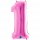 Folienballon Zahl 1 pink / fuchsia
