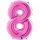 Folienballon Zahl 8 pink / fuchsia