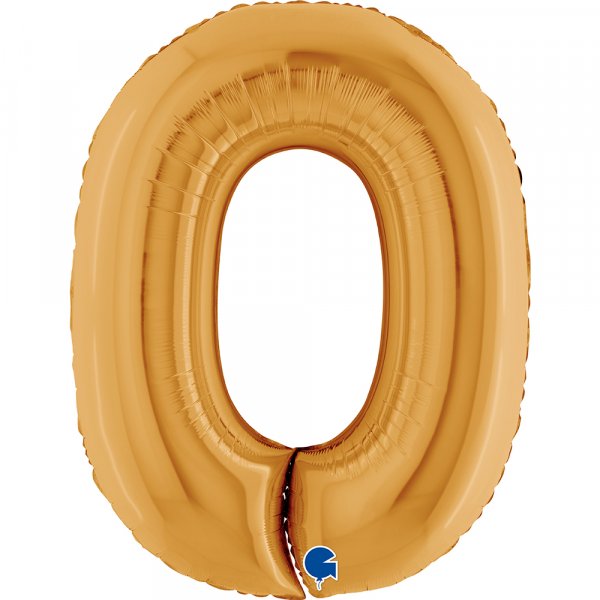 Folienballon Zahl 0 gold