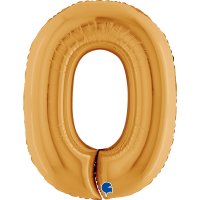 Folienballon Zahl 0 gold