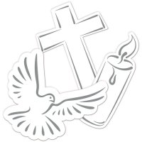 Papierkonfetti Taufe - Taube, Kerze, Kreuz XXL