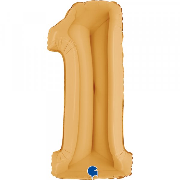Folienballon Zahl 1 gold