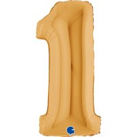 Folienballon Zahl 1 gold